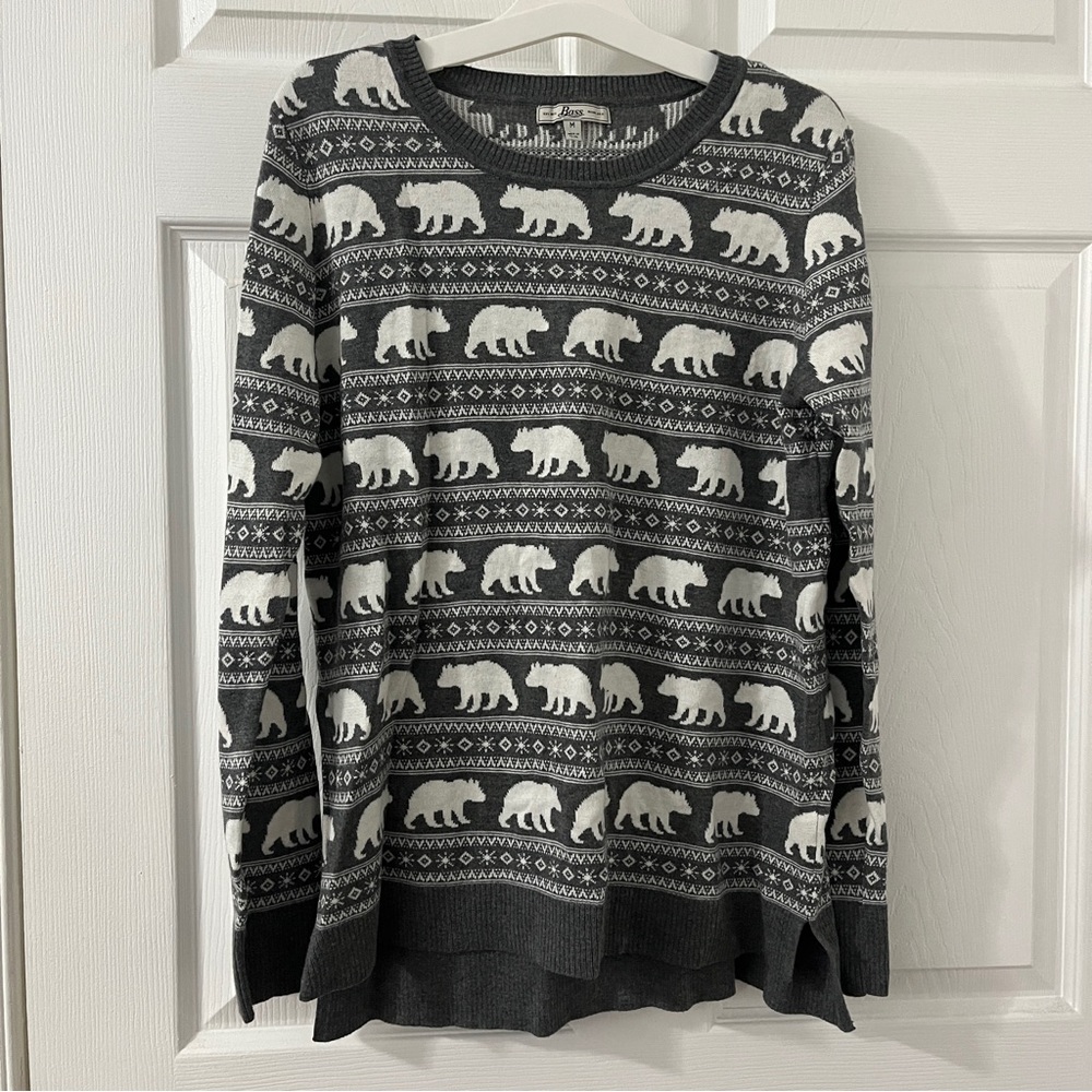 Bass polar bear pattern sweater, M
